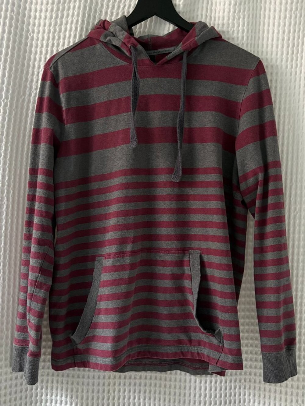 Prana Setu men's striped pullover hoodie kangaroo pocket organic cotton blend M